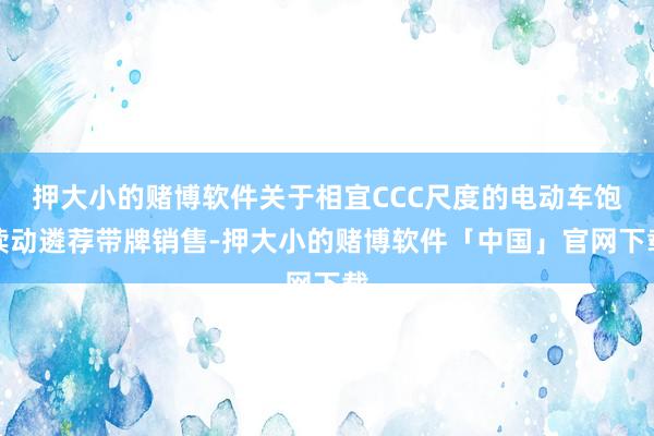 押大小的赌博软件关于相宜CCC尺度的电动车饱读动遴荐带牌销售-押大小的赌博软件「中国」官网下载